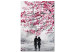 Canvas Art Print April in Paris (1-piece) Vertical - couple with Eiffel Tower background 135088