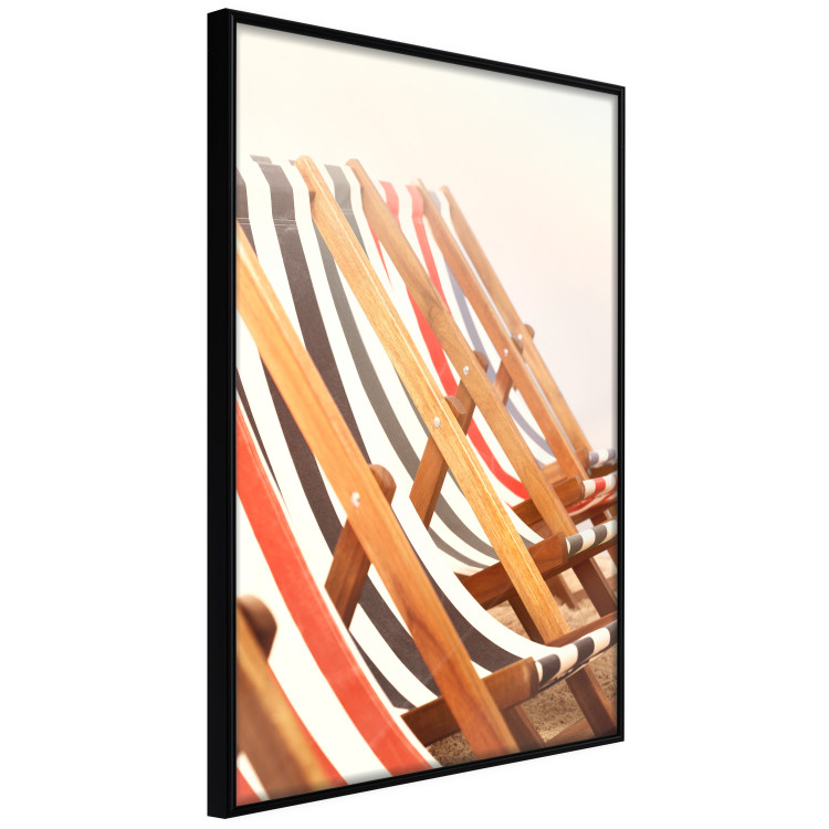 Wall Poster Sunny Bathing - summer composition with colorful beach loungers 135888 additionalImage 3