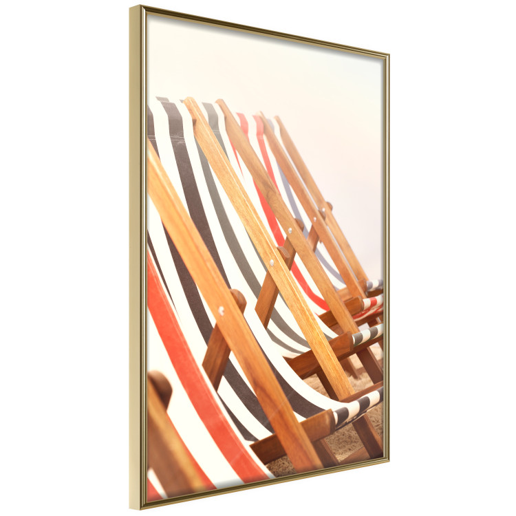 Wall Poster Sunny Bathing - summer composition with colorful beach loungers 135888 additionalImage 8