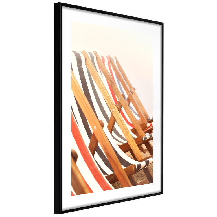 Wall Poster Sunny Bathing - summer composition with colorful beach loungers 135888 additionalImage 4