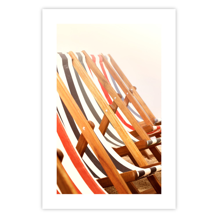 Wall Poster Sunny Bathing - summer composition with colorful beach loungers 135888 additionalImage 20