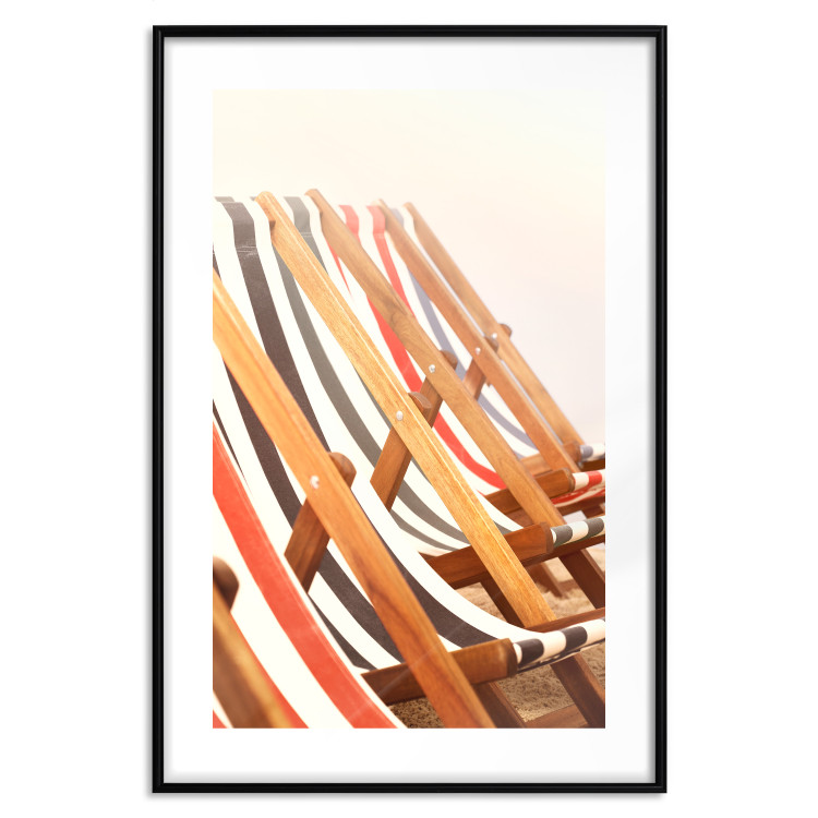 Wall Poster Sunny Bathing - summer composition with colorful beach loungers 135888 additionalImage 15