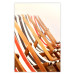 Wall Poster Sunny Bathing - summer composition with colorful beach loungers 135888