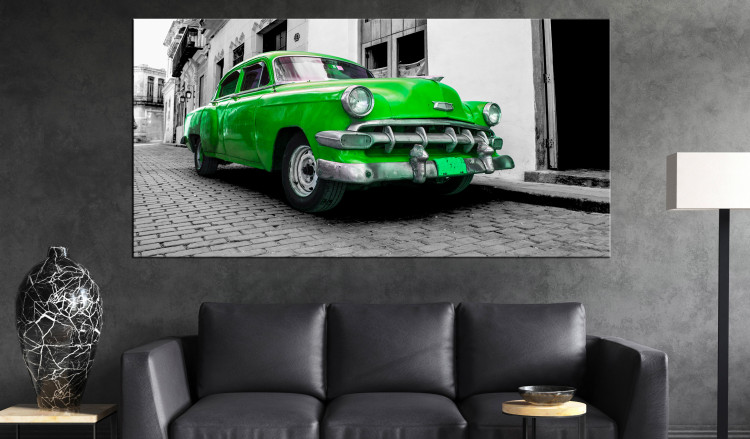 Large canvas print Cuban Classic Car (Green) II [Large Format] 137588 additionalImage 3