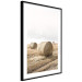 Poster Haystack - rural landscape overlooking brown fields during harvest 137688 additionalThumb 4
