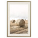 Poster Haystack - rural landscape overlooking brown fields during harvest 137688 additionalThumb 18