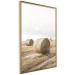 Poster Haystack - rural landscape overlooking brown fields during harvest 137688 additionalThumb 3
