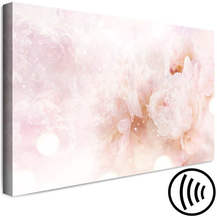 Canvas Art Print Misty Flowers (1-piece) Wide - foliage in a pink motif 137888 additionalImage 6