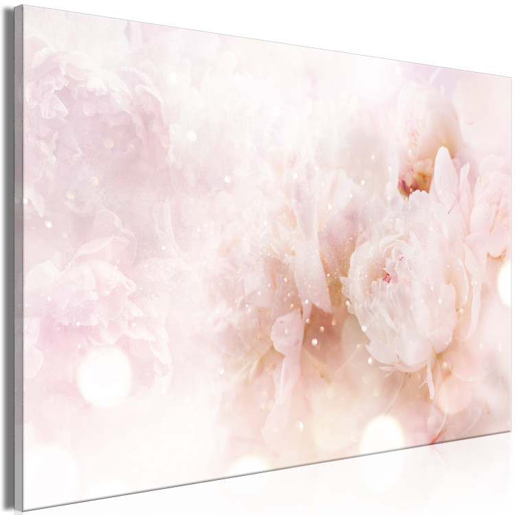 Canvas Art Print Misty Flowers (1-piece) Wide - foliage in a pink motif 137888 additionalImage 2