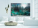 Canvas Print Turquoise Fullness (1-piece) Wide - coniferous forest against the moon 138188 additionalThumb 3