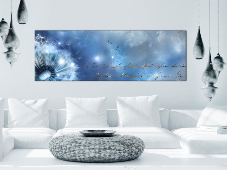 Canvas Print Golden Divination (1-piece) Narrow - dandelion and glamour-style inscriptions 138388 additionalImage 3