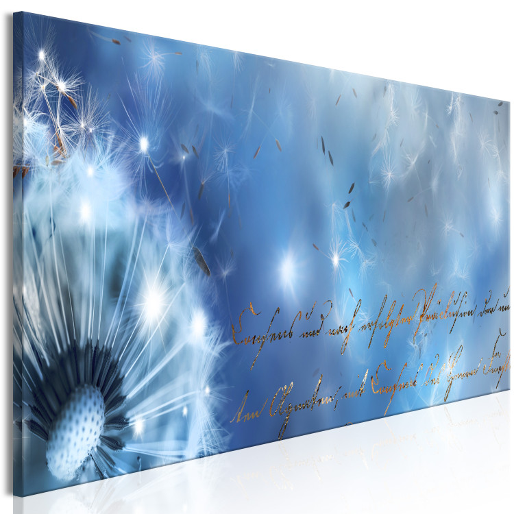 Canvas Print Golden Divination (1-piece) Narrow - dandelion and glamour-style inscriptions 138388 additionalImage 2