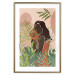 Wall Poster Woman in Green - black woman among plants on an abstract background 138888 additionalThumb 25