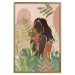 Wall Poster Woman in Green - black woman among plants on an abstract background 138888 additionalThumb 14