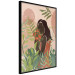 Wall Poster Woman in Green - black woman among plants on an abstract background 138888 additionalThumb 11