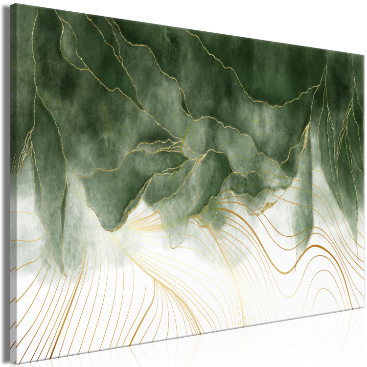 Canvas Print In My Dream (1-piece) Wide - elegant abstraction with greenery 142788 additionalImage 2