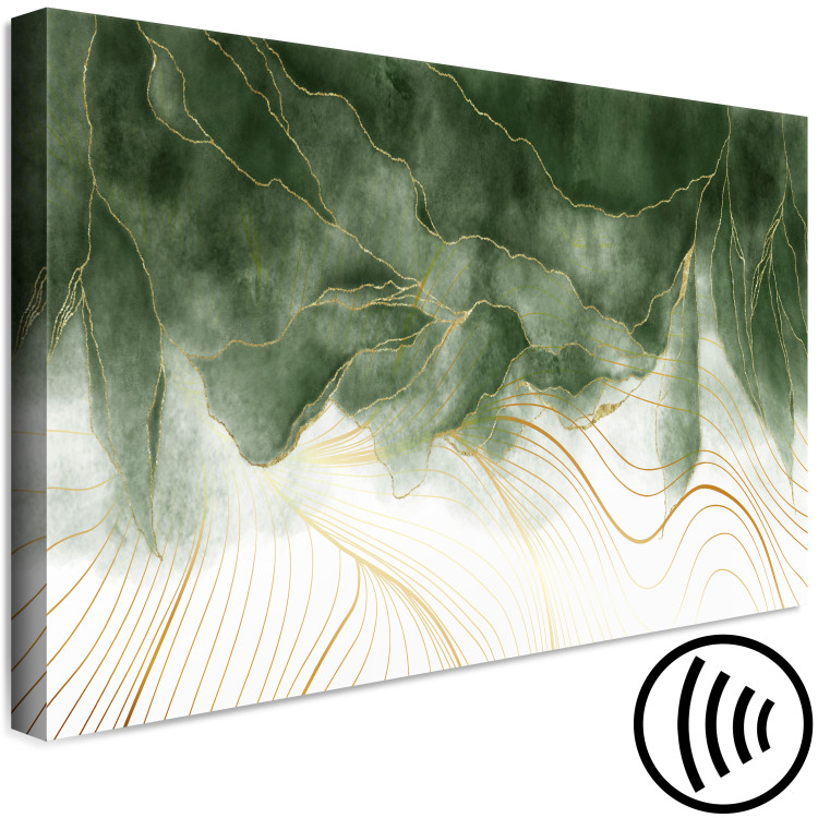 Canvas Print In My Dream (1-piece) Wide - elegant abstraction with greenery 142788 additionalImage 6