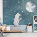 Wall Mural Fairy tale fantasy - white teddy bear holding a moon balloon for children 142988 additionalThumb 4