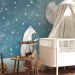 Wall Mural Fairy tale fantasy - white teddy bear holding a moon balloon for children 142988 additionalThumb 5