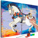 Paint by Number Kit Carousel Horse - Happy Animal With Flowers on a Colored Background 144088 additionalThumb 5