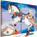 Paint by Number Kit Carousel Horse - Happy Animal With Flowers on a Colored Background 144088