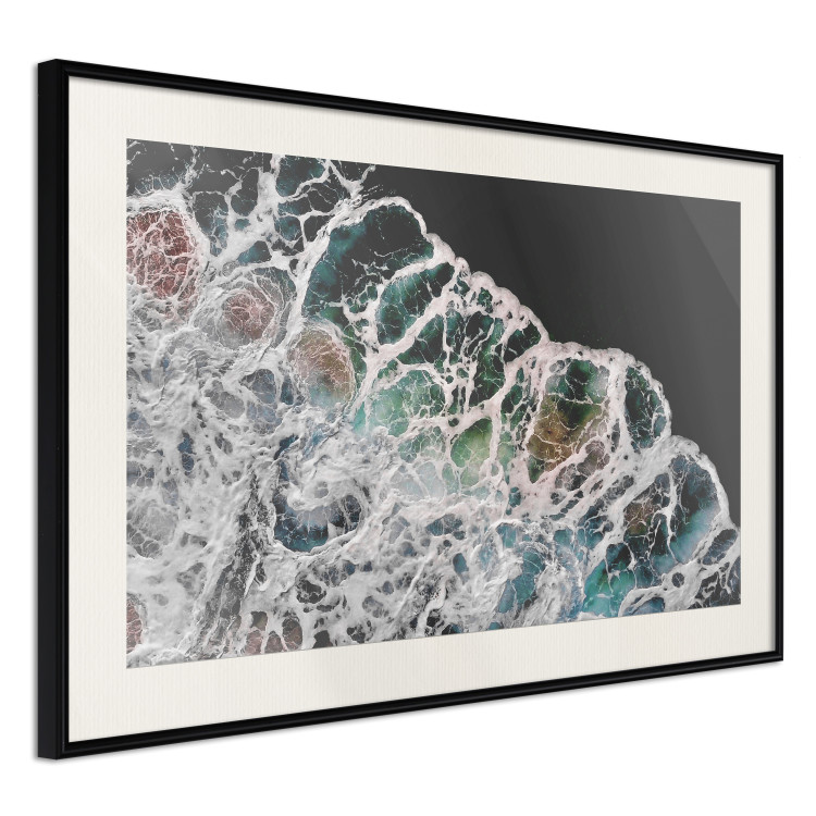 Wall Poster Water Abstraction - Foaming Color Wave on a Black Shore Background 145188 additionalImage 7