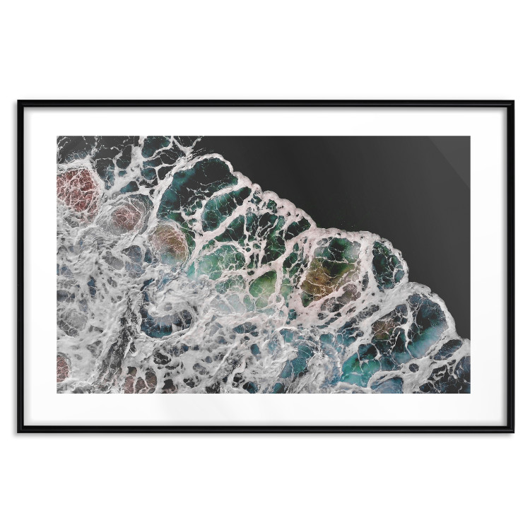 Wall Poster Water Abstraction - Foaming Color Wave on a Black Shore Background 145188 additionalImage 24