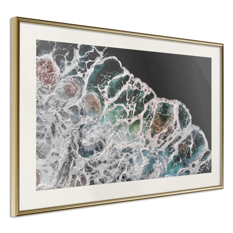 Wall Poster Water Abstraction - Foaming Color Wave on a Black Shore Background 145188 additionalImage 10