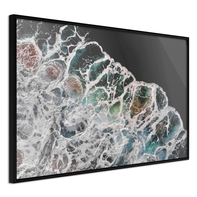 Wall Poster Water Abstraction - Foaming Color Wave on a Black Shore Background 145188 additionalImage 5