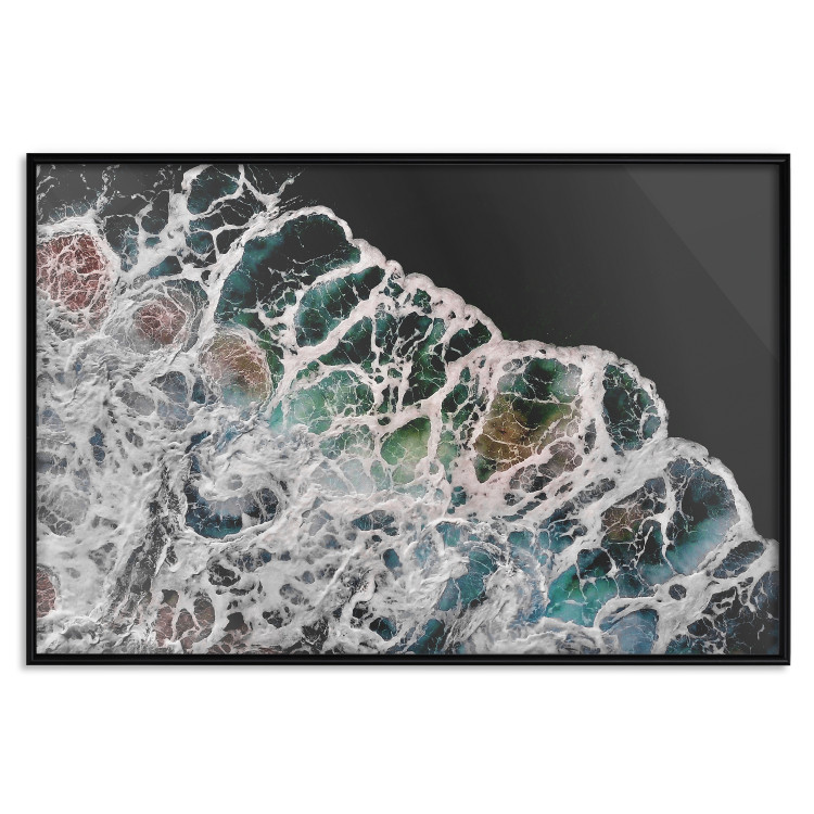 Wall Poster Water Abstraction - Foaming Color Wave on a Black Shore Background 145188 additionalImage 23