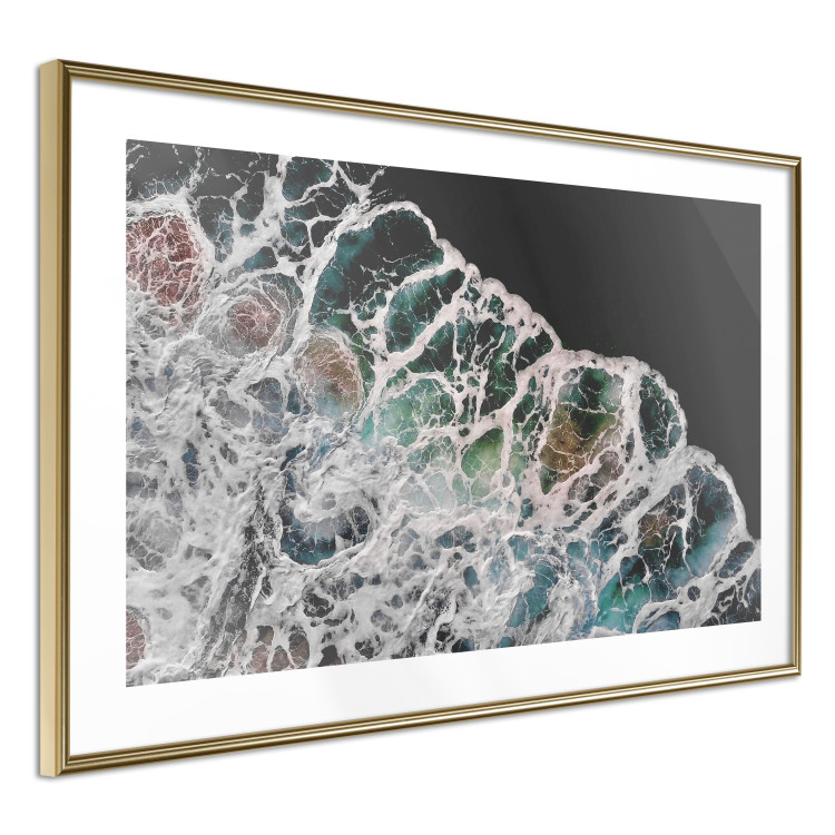 Wall Poster Water Abstraction - Foaming Color Wave on a Black Shore Background 145188 additionalImage 9