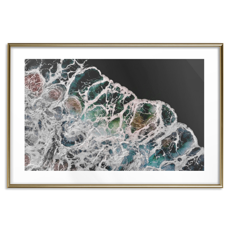 Wall Poster Water Abstraction - Foaming Color Wave on a Black Shore Background 145188 additionalImage 25