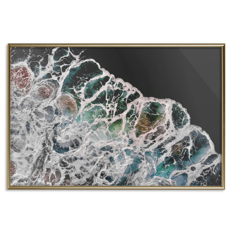Wall Poster Water Abstraction - Foaming Color Wave on a Black Shore Background 145188 additionalImage 22
