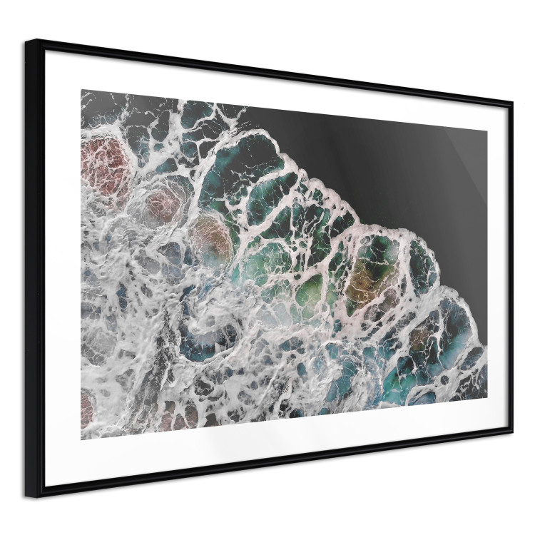 Wall Poster Water Abstraction - Foaming Color Wave on a Black Shore Background 145188 additionalImage 8