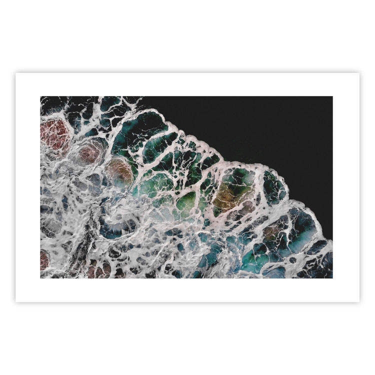 Wall Poster Water Abstraction - Foaming Color Wave on a Black Shore Background 145188 additionalImage 20