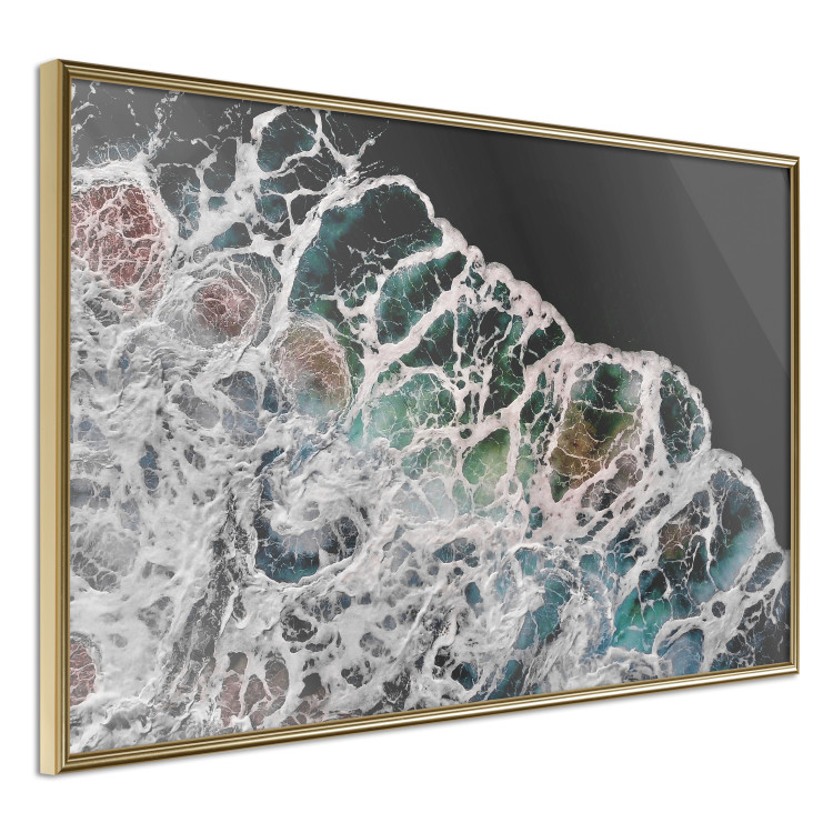 Wall Poster Water Abstraction - Foaming Color Wave on a Black Shore Background 145188 additionalImage 4
