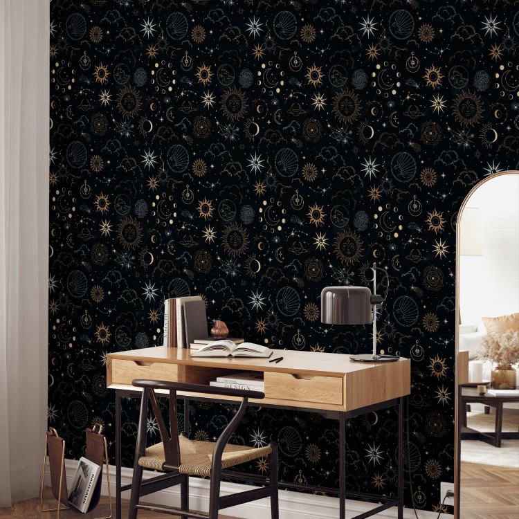 Wallpaper Cosmos - Decorative Symbols of the Sun and Moon in the Night Sky 146388