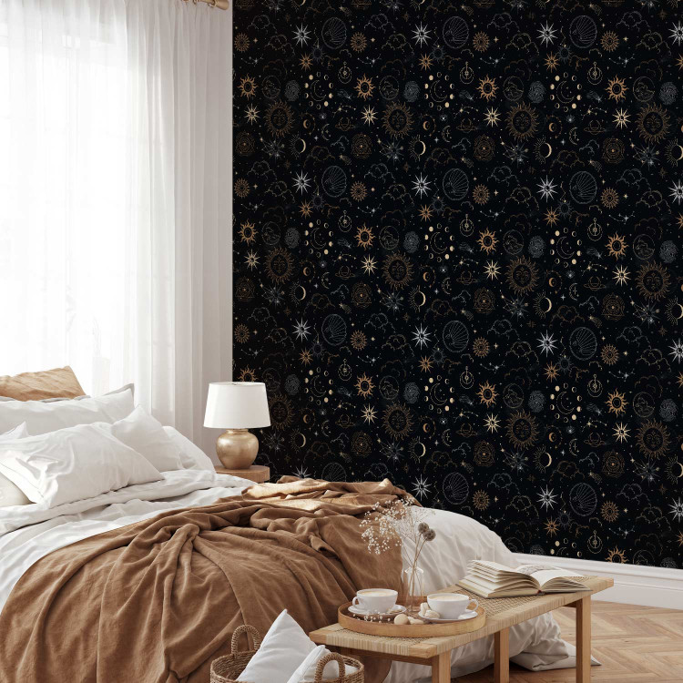 Wallpaper Cosmos - Decorative Symbols of the Sun and Moon in the Night Sky 146388 additionalImage 4