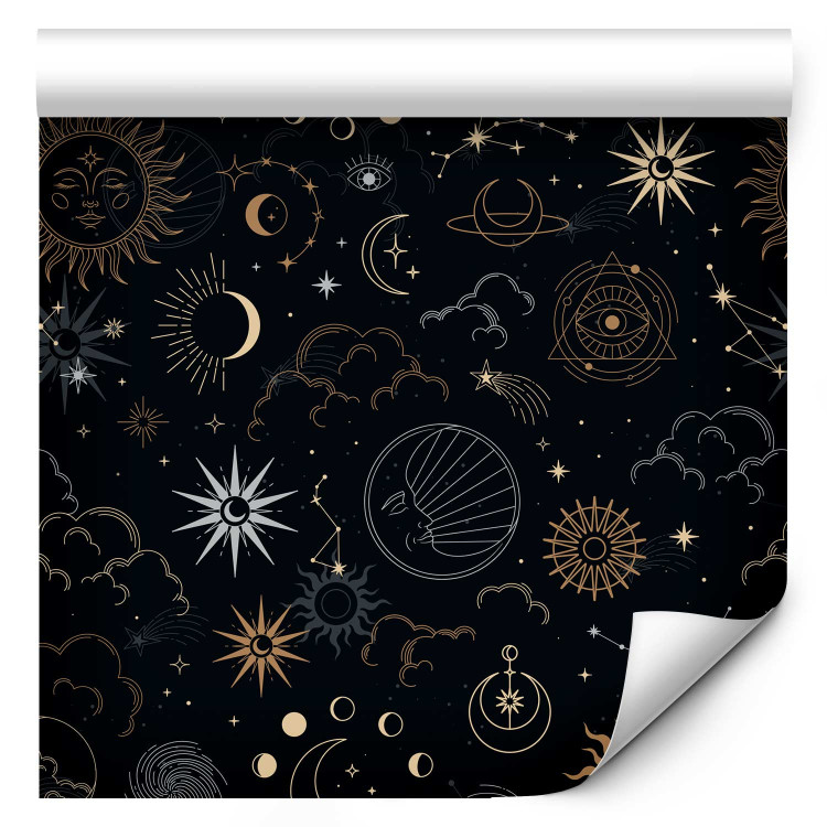 Wallpaper Cosmos - Decorative Symbols of the Sun and Moon in the Night Sky 146388 additionalImage 1