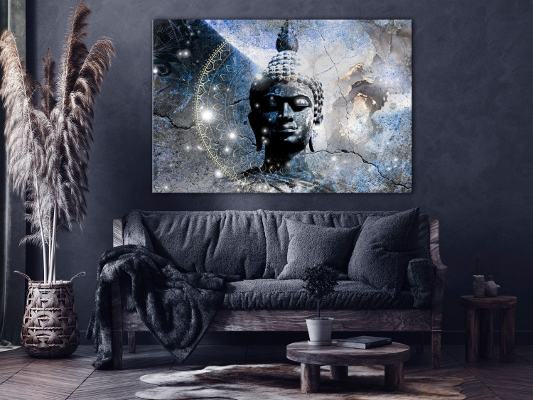Canvas Enlightened Buddha - Statue in a Blue Tone with a Mandala 146488 additionalImage 3