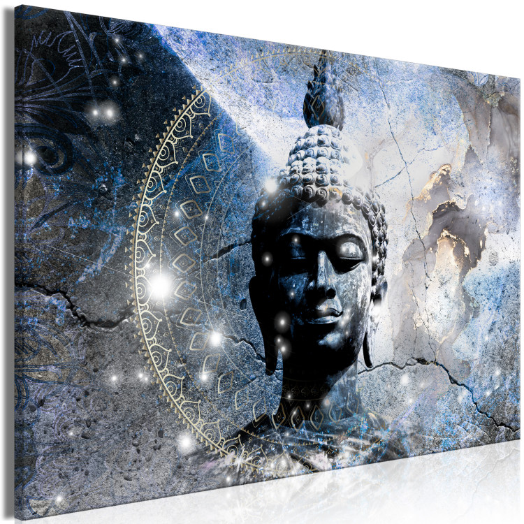 Canvas Enlightened Buddha - Statue in a Blue Tone with a Mandala 146488 additionalImage 2