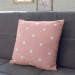Decorative Microfiber Pillow White peas - composition with geometric motif on a pink background cushions 146988 additionalThumb 3