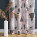 Decorative Curtain Powdery triangles - geometric, minimalist motif in shades of pink 147188 additionalThumb 4