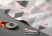 Decorative Curtain Powdery triangles - geometric, minimalist motif in shades of pink 147188 additionalThumb 2