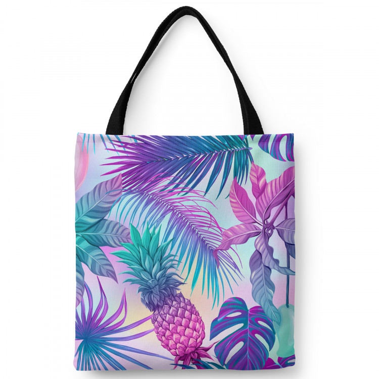 Shopping Bag Piña colada - neon graphic pattern with tropical flora 147488