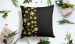 Decorative Microfiber Pillow Starry night - shimmering gold stars on black background 148488 additionalThumb 4