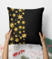 Decorative Microfiber Pillow Starry night - shimmering gold stars on black background 148488 additionalThumb 3