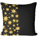 Decorative Microfiber Pillow Starry night - shimmering gold stars on black background 148488