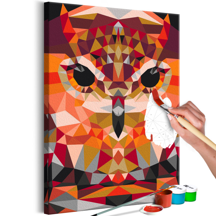 Paint by Number Kit Mesmerizing Owl - Geometric Abstraction With a Night Bird 149788 additionalImage 3