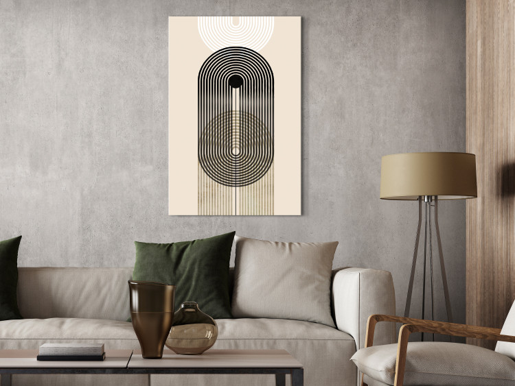 Canvas Print Abstraction - Geometric Shapes - Black, Brown and White 149888 additionalImage 3